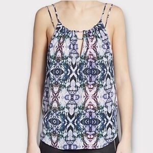 Rory Beca Women’s Nell Blouse Top Small 100% Silk Strappy Abstract Designer NWOT